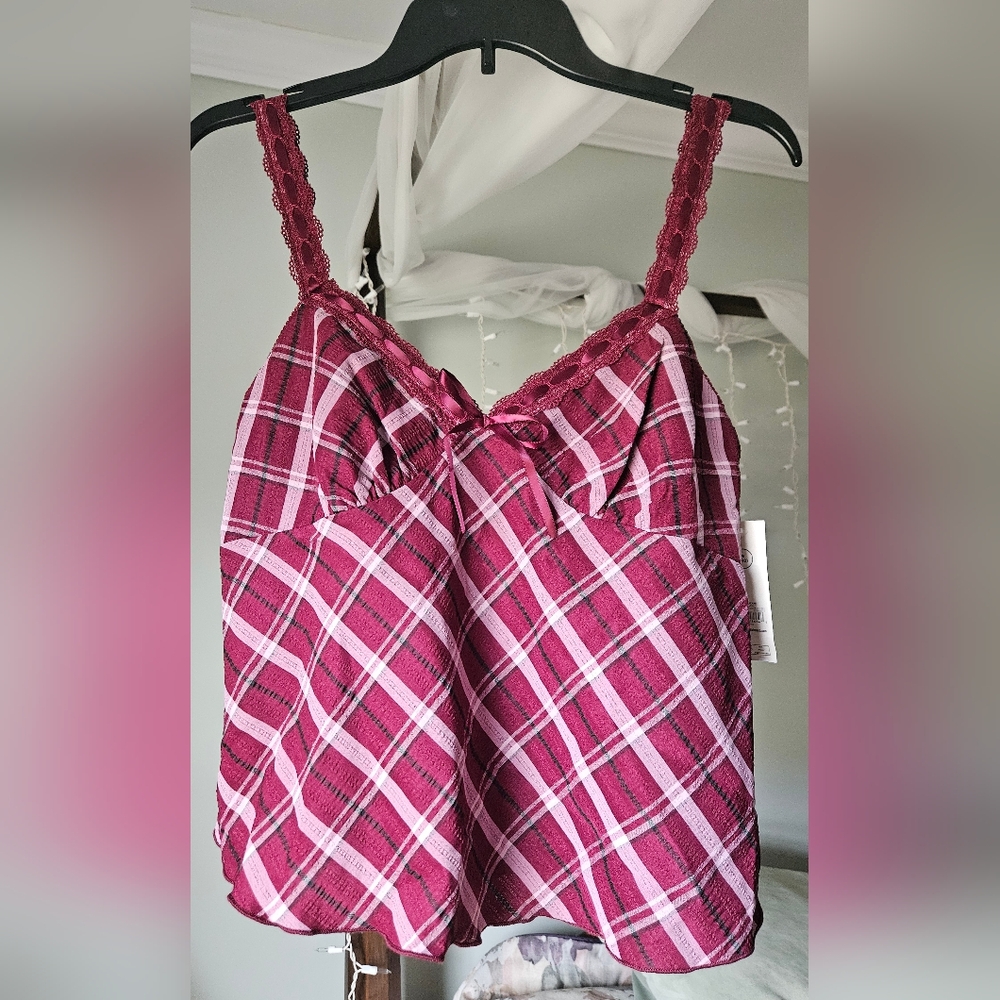 No Boundaries Plaid Camisole
